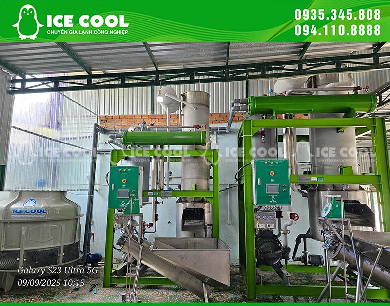 Máy được đưa vào vị trí, hoạt động ổn định